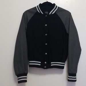 Two tone wool bomber jacket